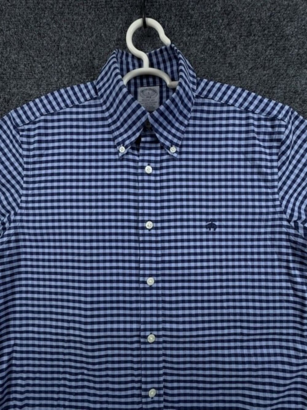 Brooks Brothers Oxford Non-Iron Small Check Cotton Spandex Button-Down Regent